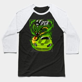 DODGE VIPER SRT 10-GREEN WITH SNAKE BACKGROUND Baseball T-Shirt